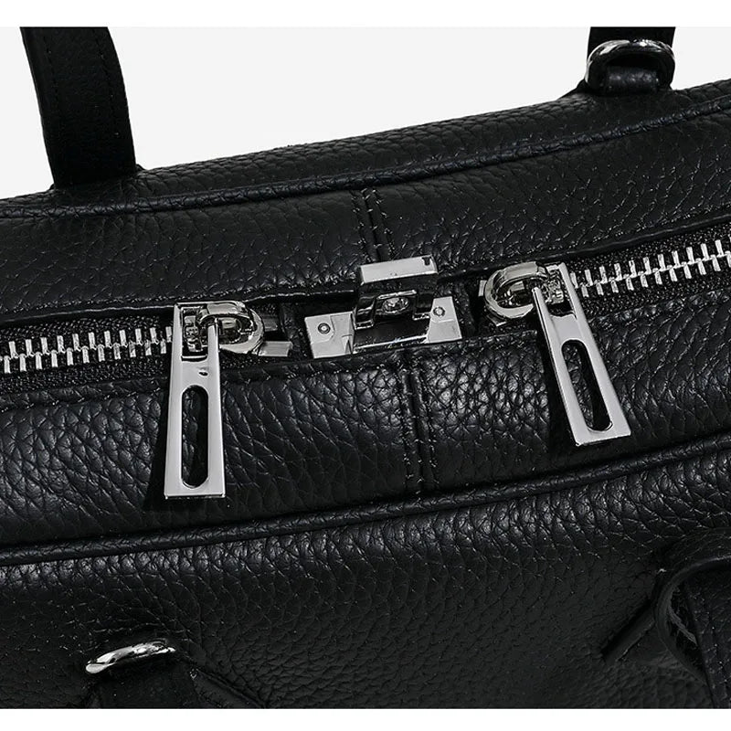 2025 neue echte Leder Damentasche einfache Handtasche Bowlingtasche Kissentasche Umhängetasche