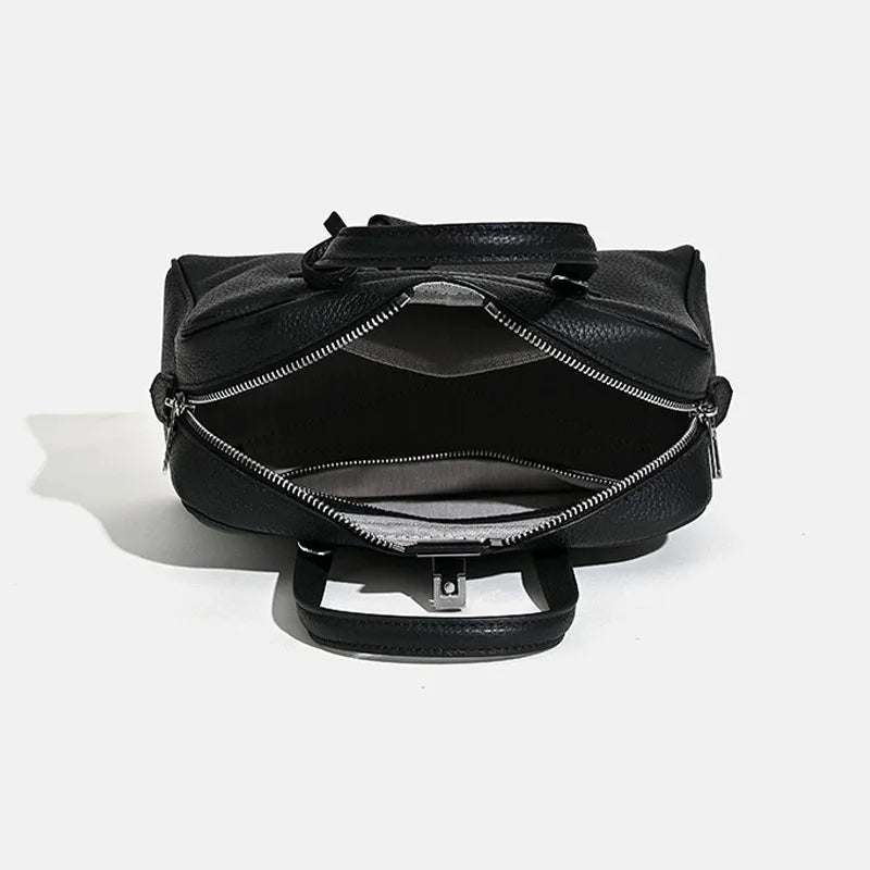 2025 neue echte Leder Damentasche einfache Handtasche Bowlingtasche Kissentasche Umhängetasche