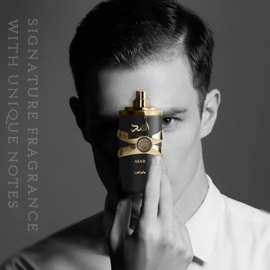 Eau de toilette originale Asad pour homme, 100 ml, parfum longue durée, parfum unisexe de haute qualité, parfum arabe aux phéromones.